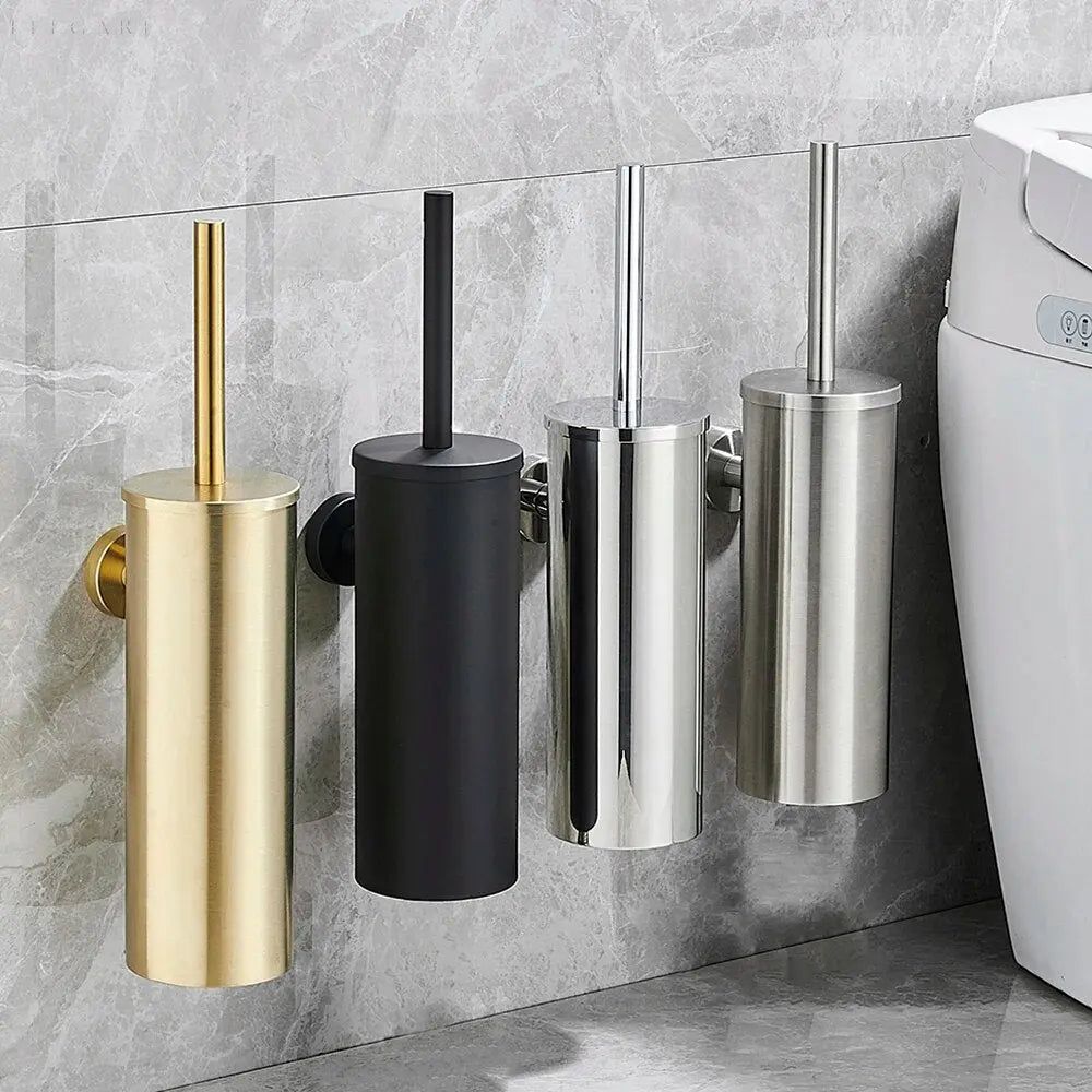 Selvrensende toiletbørste med holder, fleksibelt silikonehoved til hygiejnisk rengøring af svært tilgængelige steder