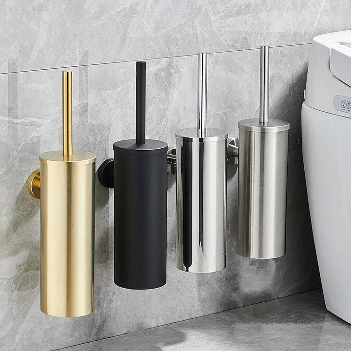 Selvrensende toiletbørste med holder, fleksibelt silikonehoved til hygiejnisk rengøring af svært tilgængelige steder
