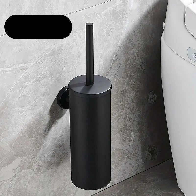 Selvrensende toiletbørste med holder, fleksibelt silikonehoved til hygiejnisk rengøring af svært tilgængelige steder