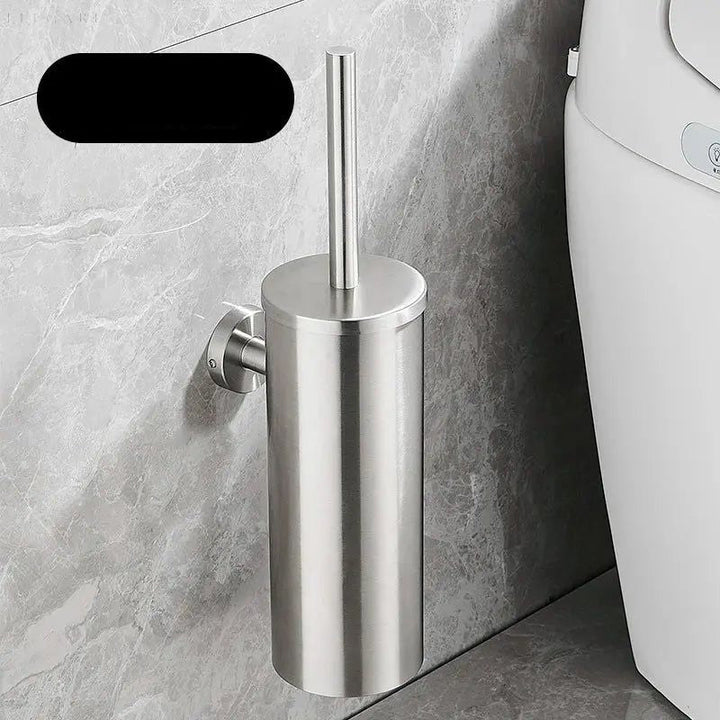 Selvrensende toiletbørste med holder, fleksibelt silikonehoved til hygiejnisk rengøring af svært tilgængelige steder