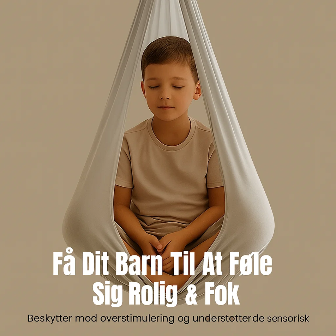 Sansegynge til børn med autisme. Fremmer ro og velvære, et autismeværktøj der lindrer stress indendørs/udendørs.