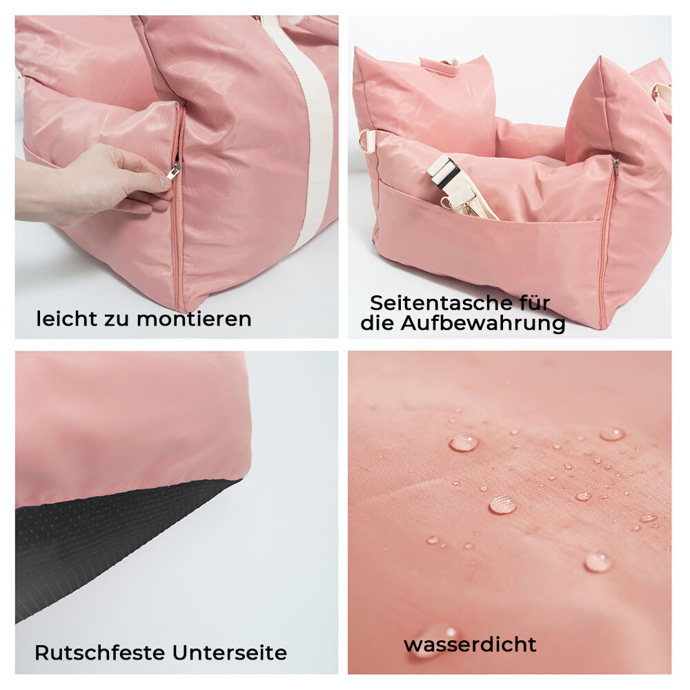Sikker og vandtæt hundebilmadras med beskyttende pude og komfort, ideel til rejser og nem at rengøre.