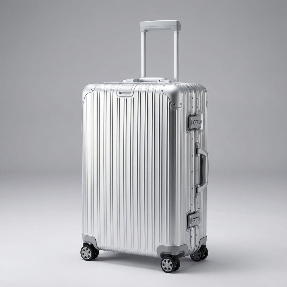 Robust Travelon rejsekuffert i aluminium-magnesium. Slidstærk hårdskalskuffert med integreret TSA lås.