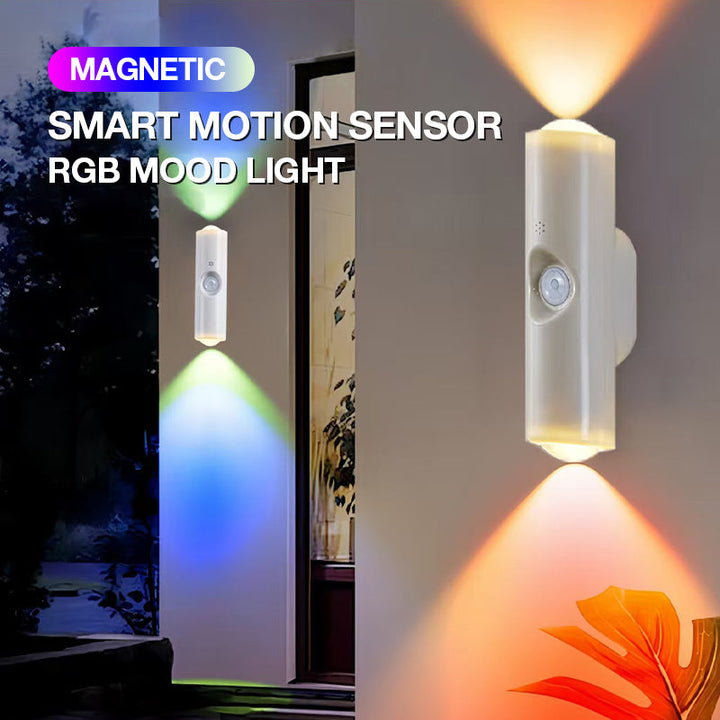 Smart LED stemningslys med bevægelsessensor. Perfekt til automatisk indendørs belysning.
