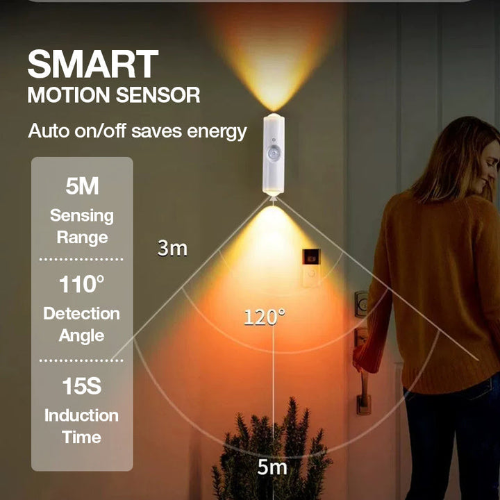 Automatisk LED lys med bevægelsessensor. Ideel som gang- eller skabsbelysning.