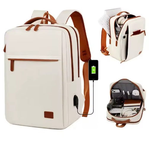 Praktisk pendlerrygsæk til unisex, med integreret USB-opladning og beskyttende laptoprum.