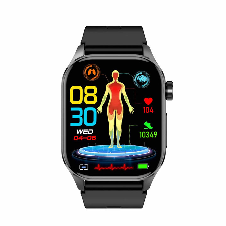 Smartwatch med 1,4 tommer HD-touchskærm, EKG, blodtryk og hjertefrekvensmåling, ideel til sundhed og fitness