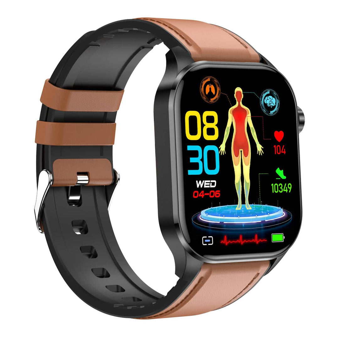Smartwatch med 1,4 tommer HD-touchskærm, EKG, blodtryk og hjertefrekvensmåling, ideel til sundhed og fitness