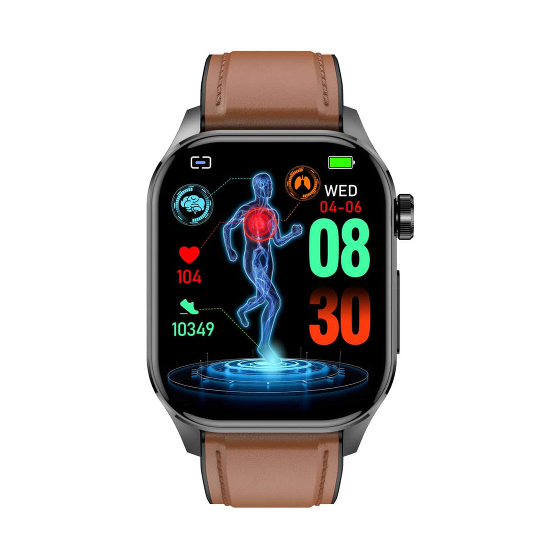 Smartwatch med 1,4 tommer HD-touchskærm, EKG, blodtryk og hjertefrekvensmåling, ideel til sundhed og fitness