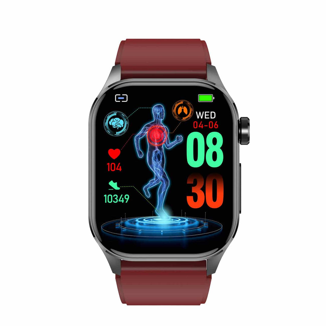 Smartwatch med 1,4 tommer HD-touchskærm, EKG, blodtryk og hjertefrekvensmåling, ideel til sundhed og fitness