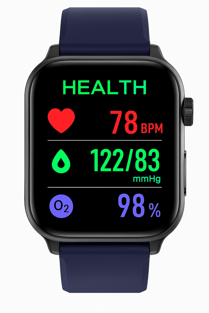 Smartwatch med 1,4 tommer HD-touchskærm, EKG, blodtryk og hjertefrekvensmåling, ideel til sundhed og fitness