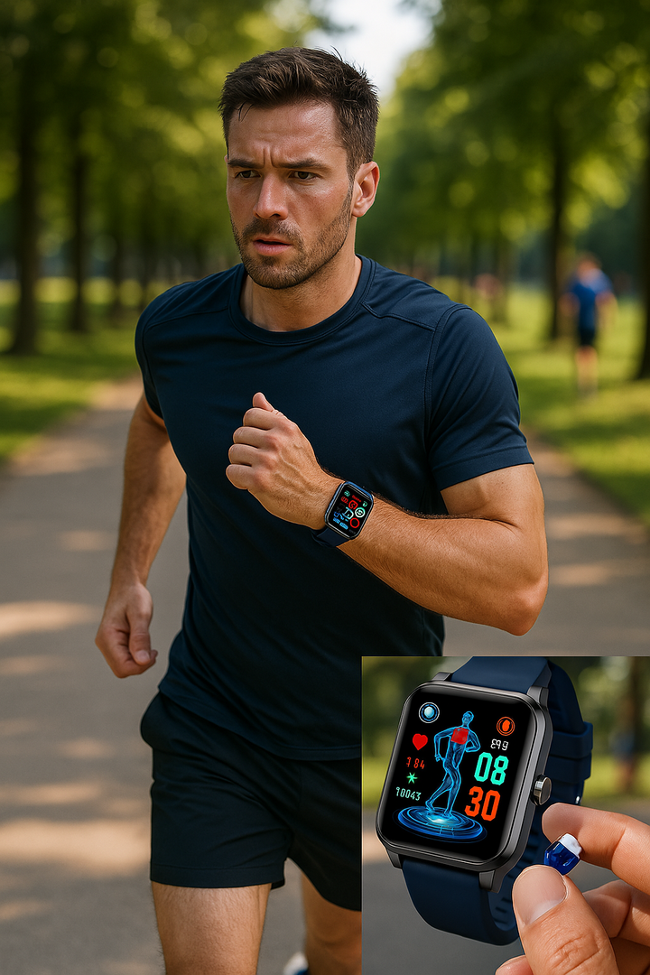 Smartwatch med 1,4 tommer HD-touchskærm, EKG, blodtryk og hjertefrekvensmåling, ideel til sundhed og fitness