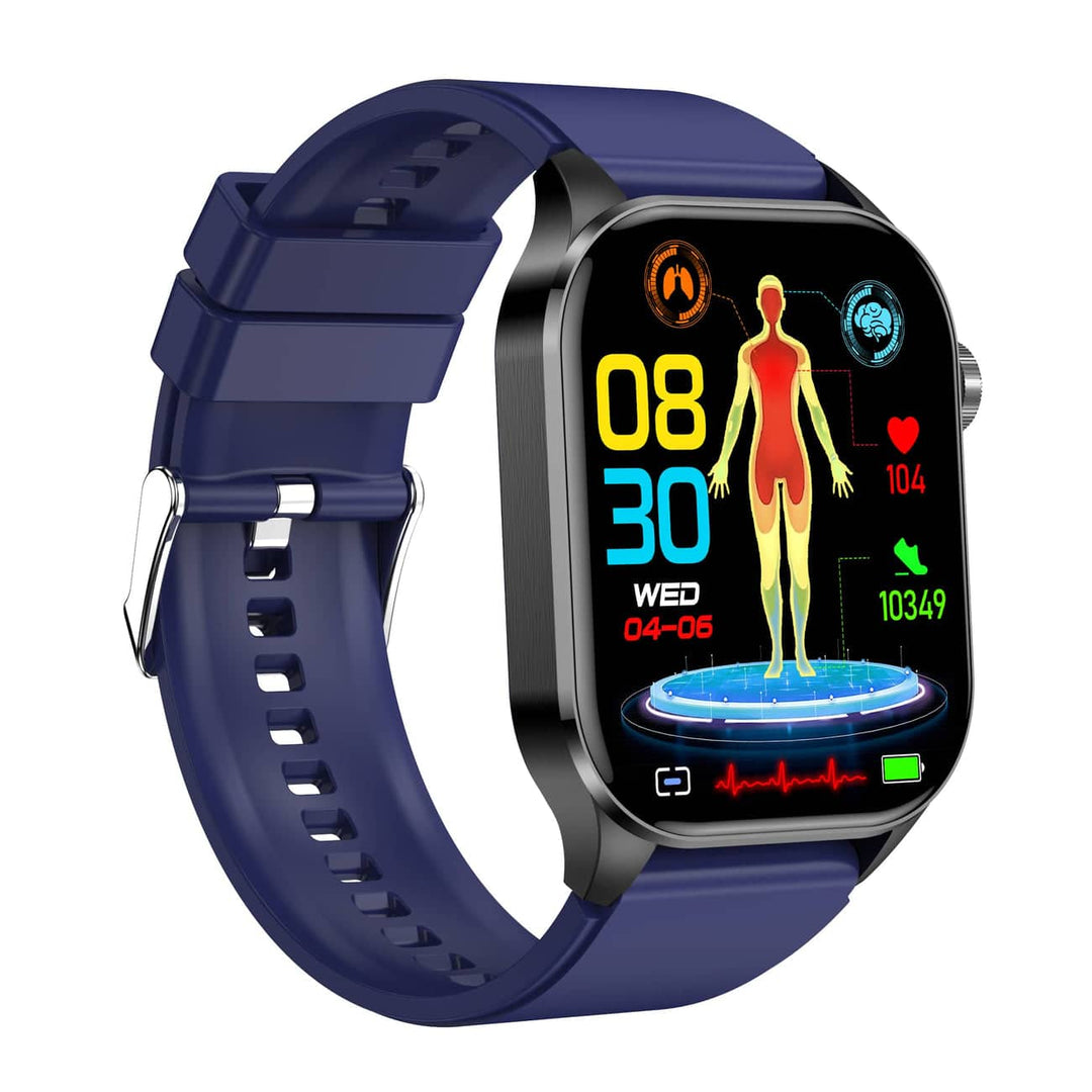 Smartwatch med 1,4 tommer HD-touchskærm, EKG, blodtryk og hjertefrekvensmåling, ideel til sundhed og fitness