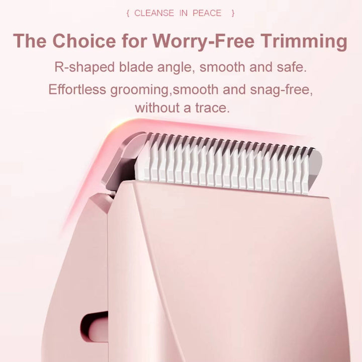 Ergonomisk trådløs bikinihårtrimmer til kvinder, nem at bruge for hurtig og smertefri hårfjerning.