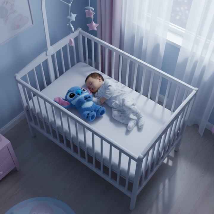 Detaljebillede af SnugBug krammedyr, et ultra-blødt og beroligende plysdyr designet til tryghed.