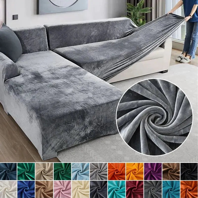 Nærbillede af fleksibelt sofaovertræk, der passer perfekt til din sofa. Nem installation af betræk.