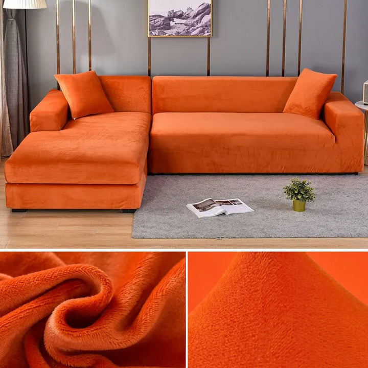 Komplet sofaovertræk på en 3-personers sofa. Giver effektiv møbelbeskyttelse og stil til rummet.