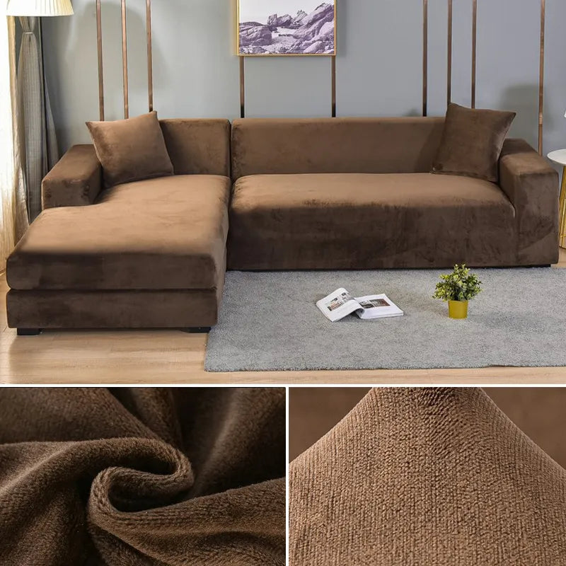 Nærbillede af den bløde tekstur på det vaskbare sofaovertræk. Komfort, stil og holdbarhed.
