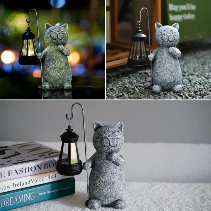 Miljøvenlig solcellelampe, MeowLight kattefigur, vandtæt havebelysning til din udendørs indretning.