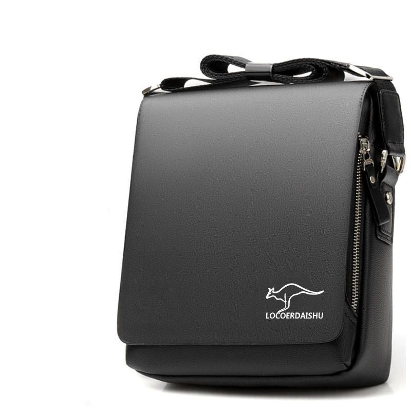 Kompakt sort/brun mænds anti-tyveri crossbody taske. Holdbar og sikker skuldertaske til daglig brug.