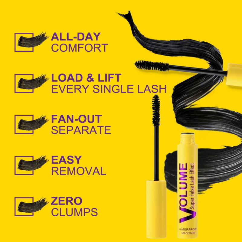 Mascara påføres, dækker vipperne for klumpefri volumen, definition og fantastisk længde.