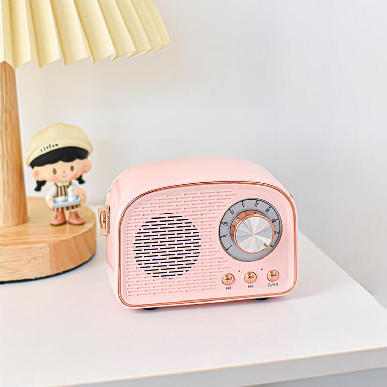 Bærbar SoundSphere trådløs højttaler i retro-stil; en kompakt Bluetooth højttaler for musik overalt.