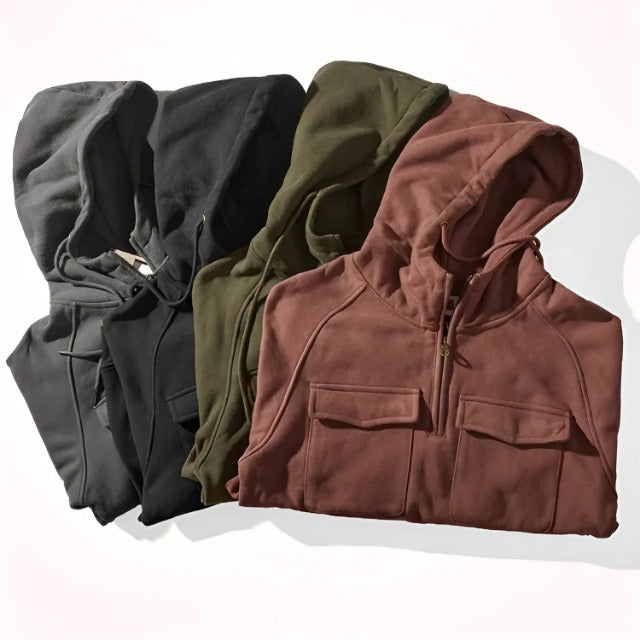 Stilfuld herre hættetrøje til vinter. Komfortabel sweatshirt for varme og afslappet fritidslook.