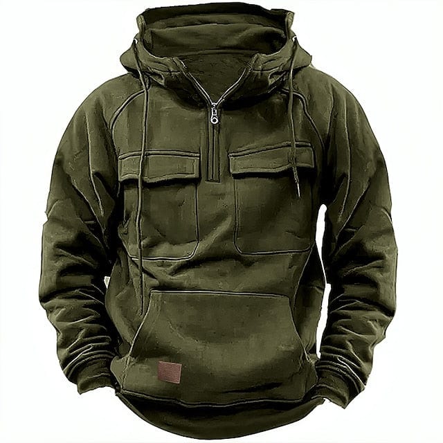 Herre sweatshirt med hætte til vinteren. Moderne og varm overdel for en behagelig, afslappet stil.