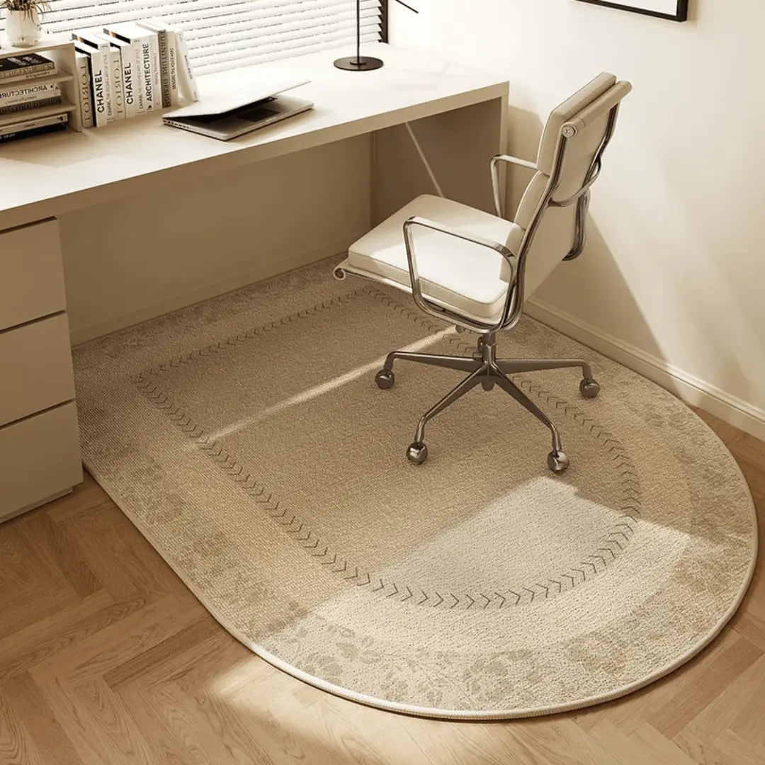 Slidstærk kontormåtte i velour med moderne design. Skridsikker og rengøringsvenlig gulvbeskyttelse.