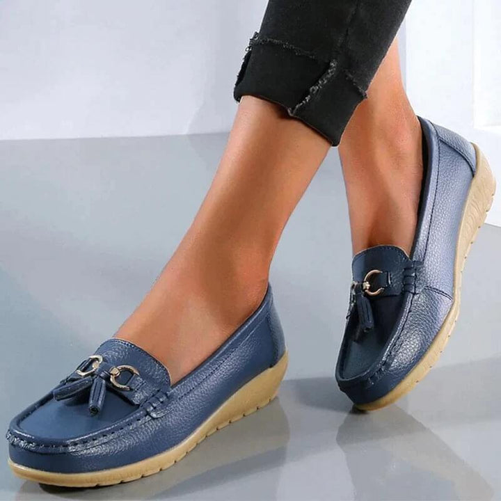 Elegante dame loafers med ortopædisk design. Ideelle som komfortable sommersko med slip-on funktion.