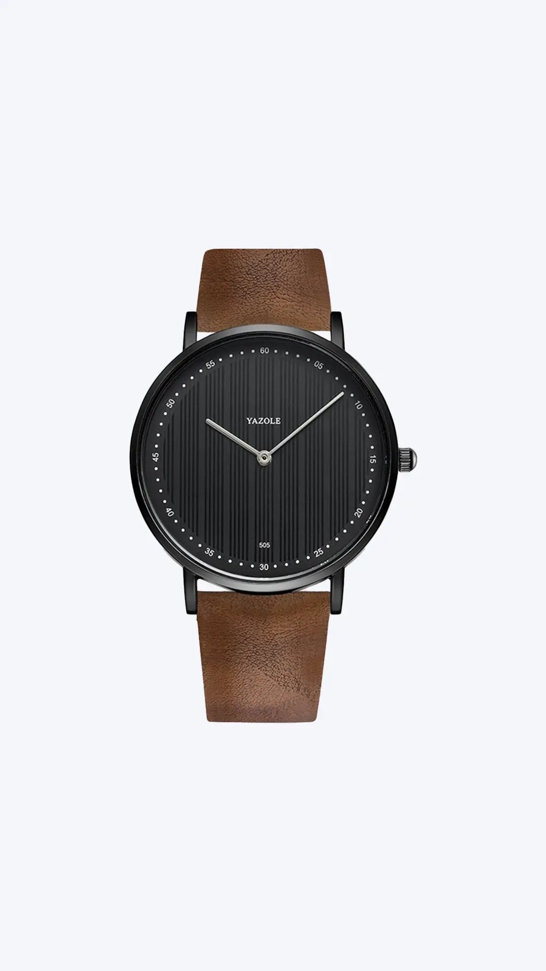 Stilfuldt herrearmbåndsur med elegant urskive og luksuriøs læderrem i tidløst vintage-design