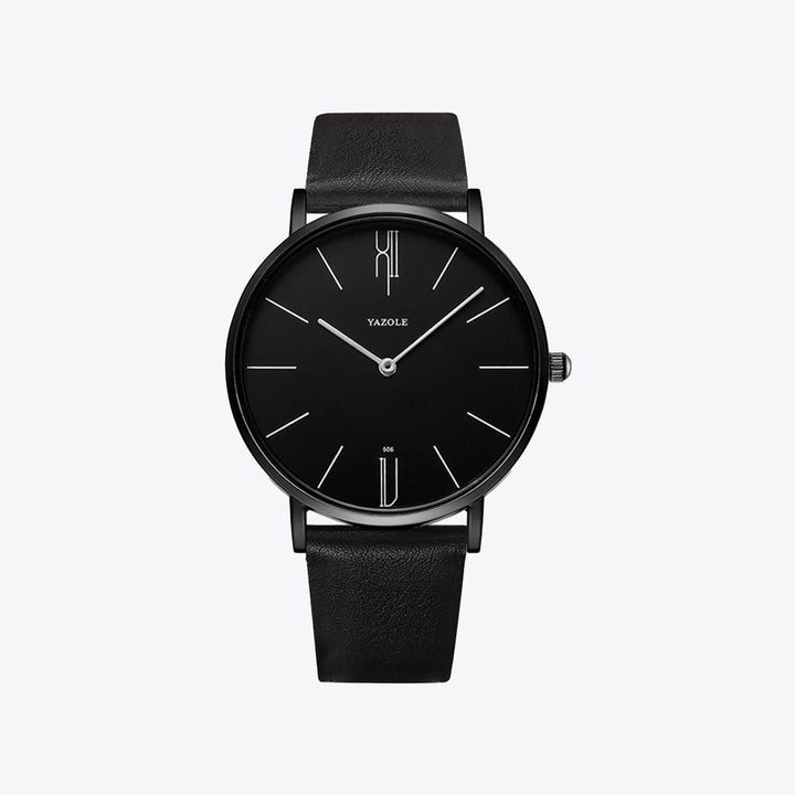 Stilfuldt herrearmbåndsur med elegant urskive og luksuriøs læderrem i tidløst vintage-design