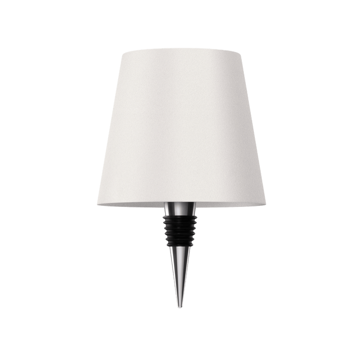 Stilfuld LED bordlampe i flaskeform med varmt lys, trådløs, genopladelig, ideel til bæredygtigt boligdesign.