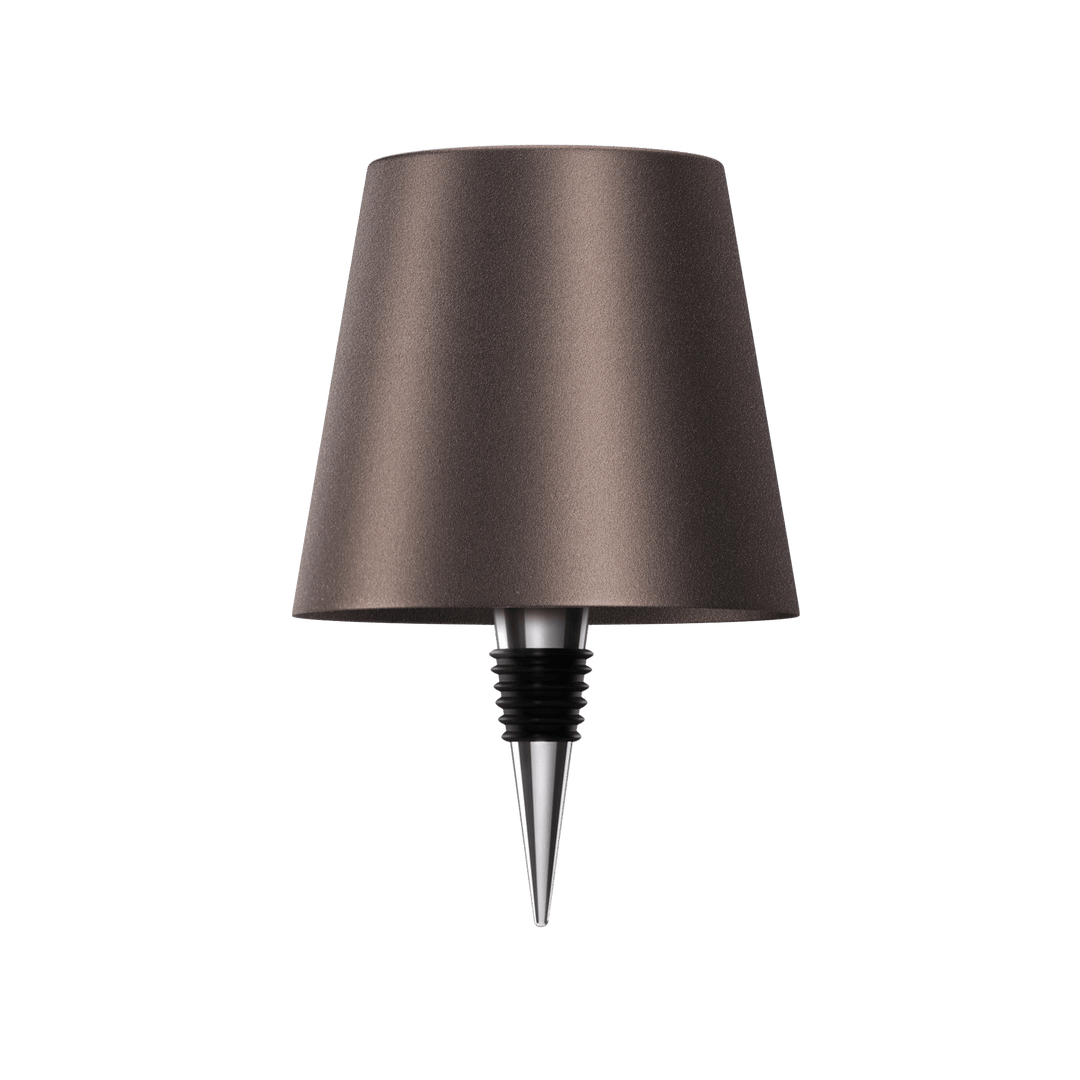 Stilfuld LED bordlampe i flaskeform med varmt lys, trådløs, genopladelig, ideel til bæredygtigt boligdesign.