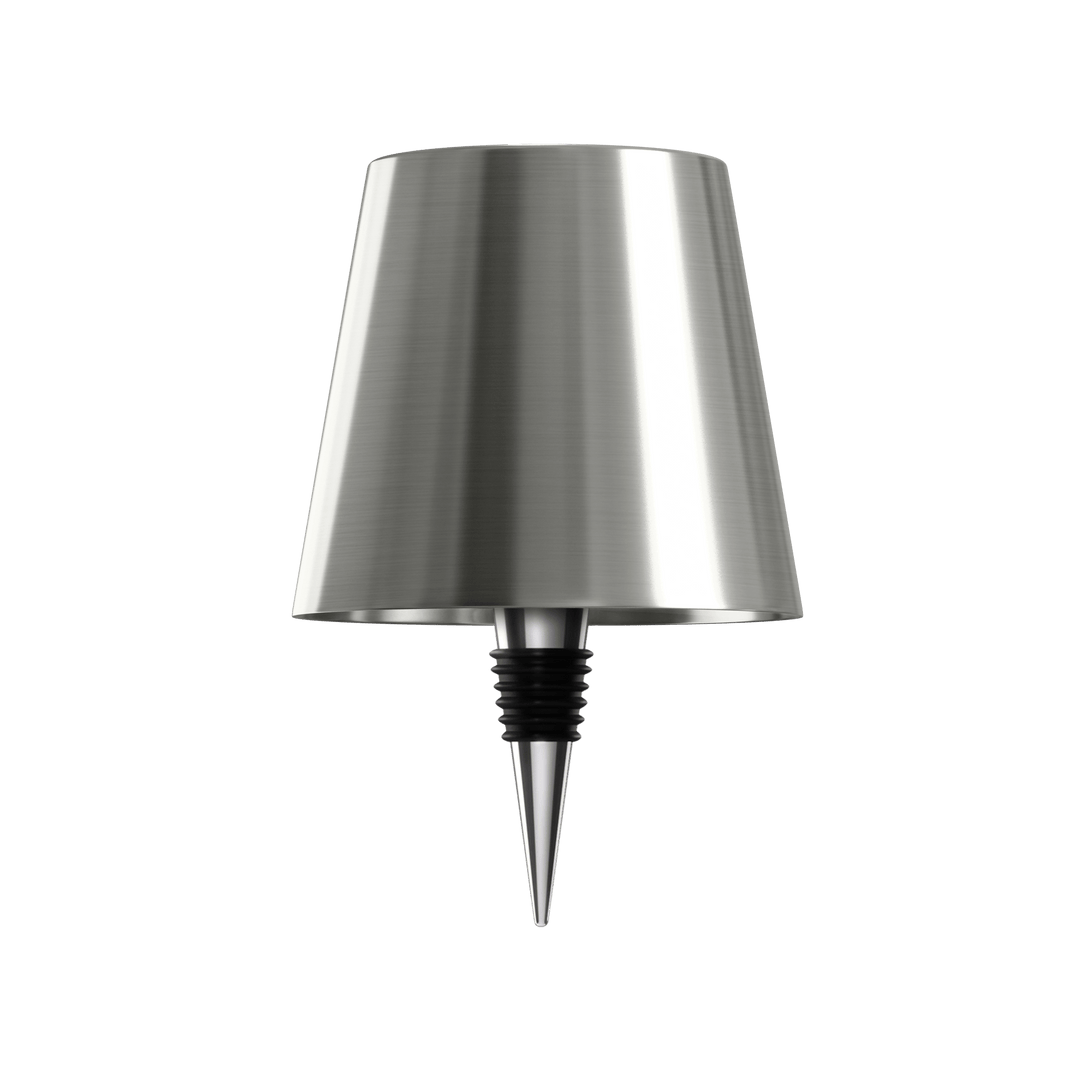 Stilfuld LED bordlampe i flaskeform med varmt lys, trådløs, genopladelig, ideel til bæredygtigt boligdesign.
