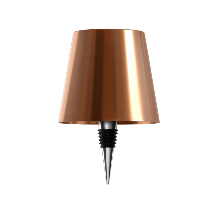 Stilfuld LED bordlampe i flaskeform med varmt lys, trådløs, genopladelig, ideel til bæredygtigt boligdesign.