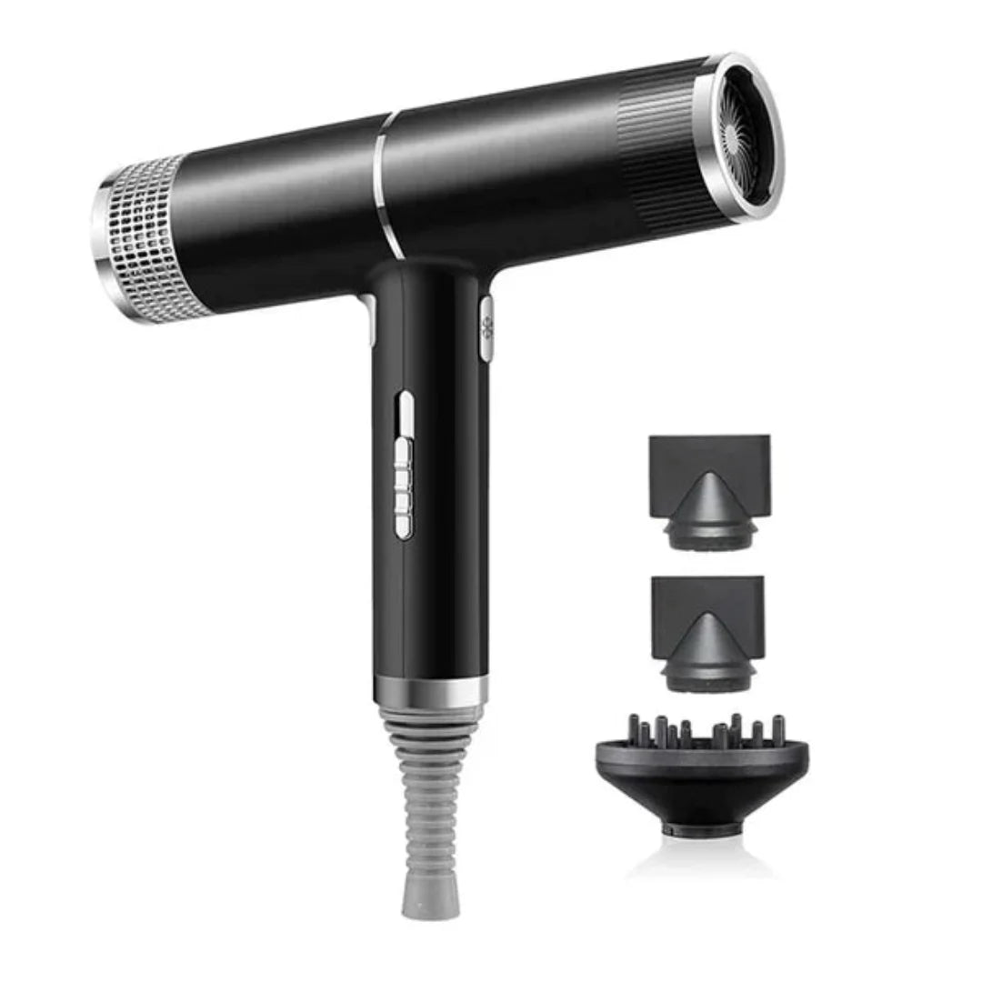 Professionel SwiftDry hårtørrer, børsteløs motor, magnetisk fæste, til hurtig styling.