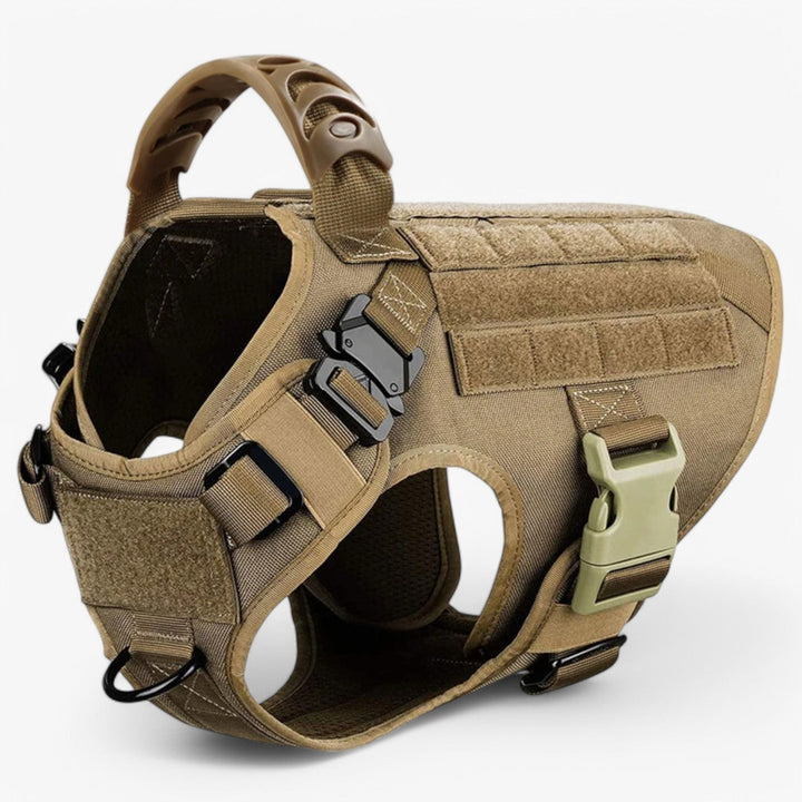 TacticalK9 hundetøjle i sort med robust håndtag, refleksdetaljer og justerbar pasform til hunde. Ideel til træning og udendørs aktiviteter.