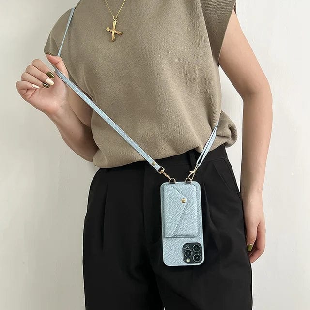 Elegant sort telefon crossbody taske til iPhone med kortholder. Perfekt til rejser og en håndfri hverdag.