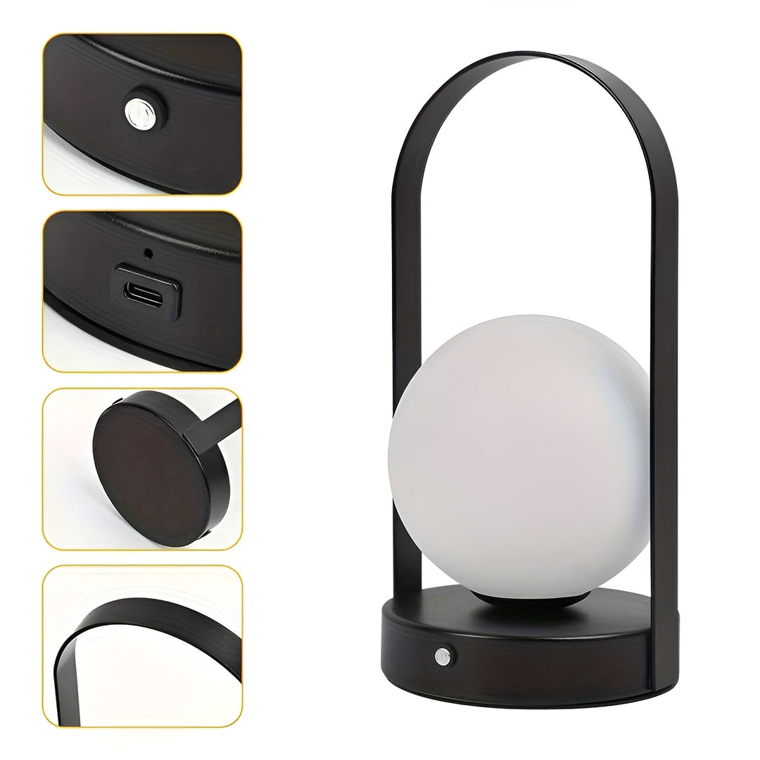 Trådløs bordlampe for hygge i hjemmet. Dæmpbar og genopladelig lampe skaber stemningslys i moderne indretning.