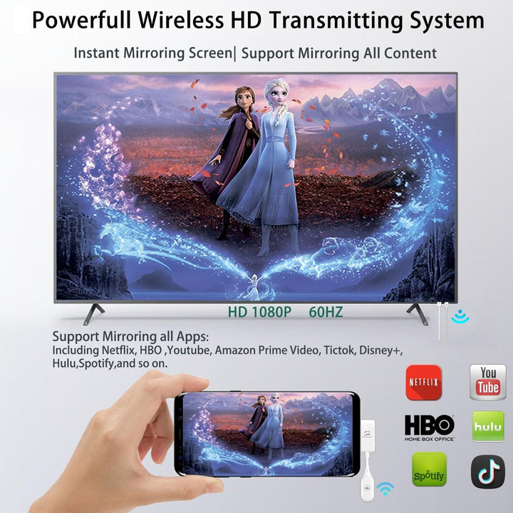 HDMI video adapter for trådløs Full HD skærmspejling og lette præsentationer.