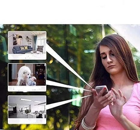 Trådløst HD sikkerhedskamera uden kabler. Nem installation til diskret overvågning af indendørs/udendørs områder.