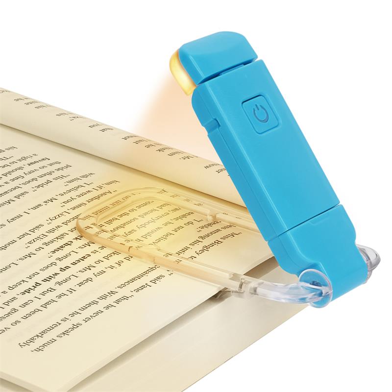 Bærbar, fleksibel læselampe med blåt lysfilter, dæmpbar LED-belysning og USB-opladning for øjenvenlig læsning.