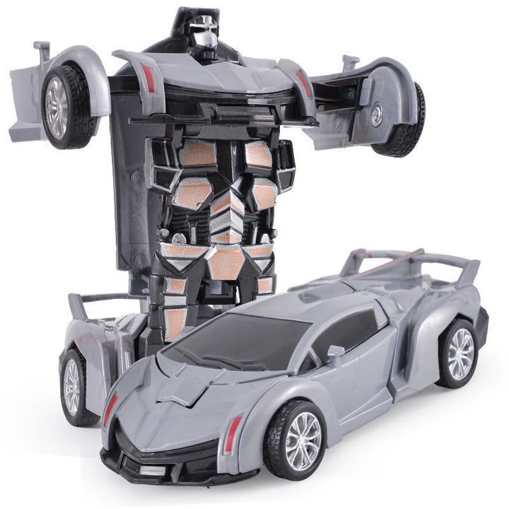 Transformierendes Kinderfahrzeug: Auto wechselt zu Roboter, bunte Details, für kreatives Spiel und spannende Abenteuer.