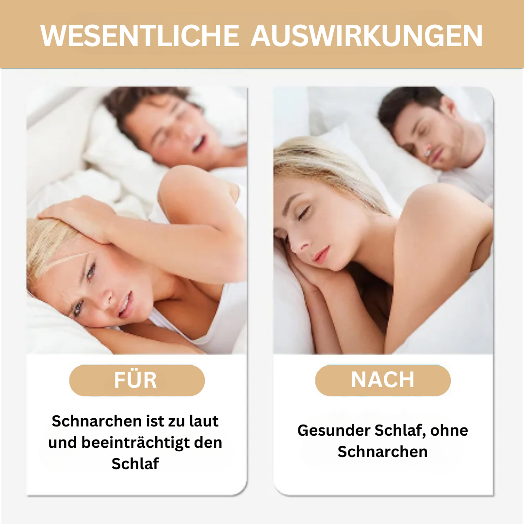 Transparent anti-snorken næseklip af silikone, reducerer snorken, åbner luftvejene for bedre luftcirkulation.