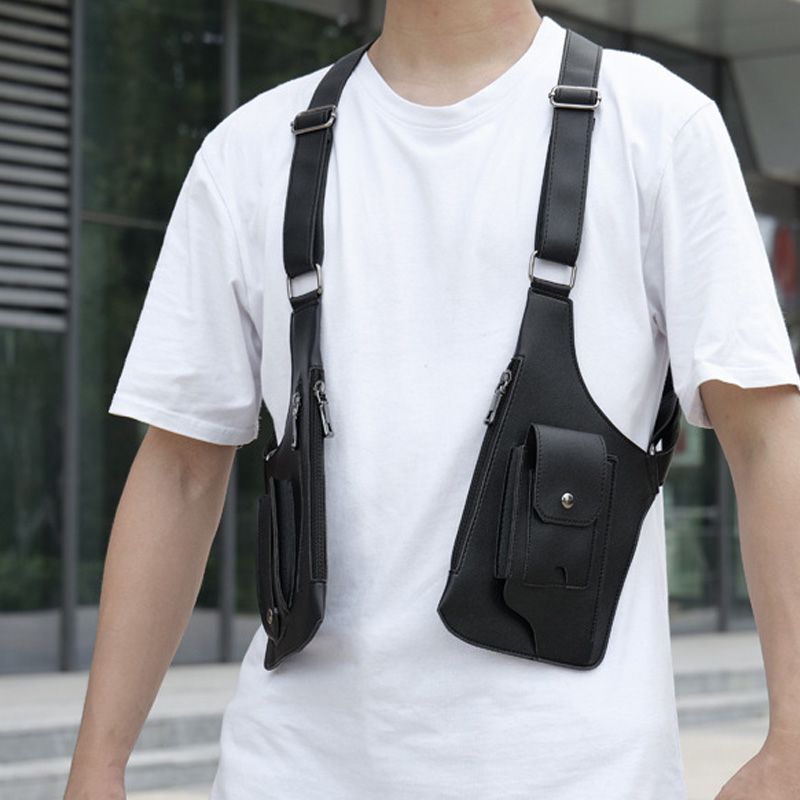 Mørkebrun unisex skuldertaske; tyverisikker, diskret og komfortabel til alle.