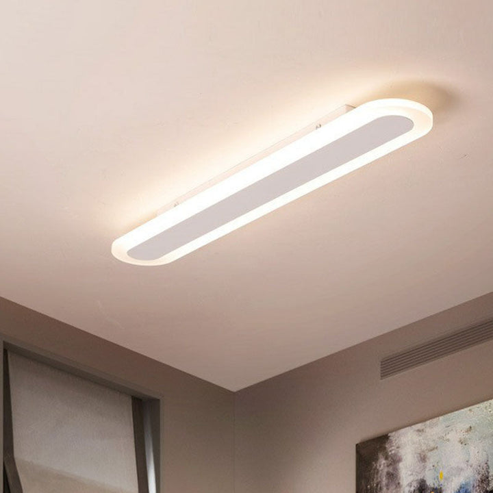 Ultraflad LED-loftslampe i hvid, slankt design, moderne akryl-look, minimalistisk for elegant atmosfære