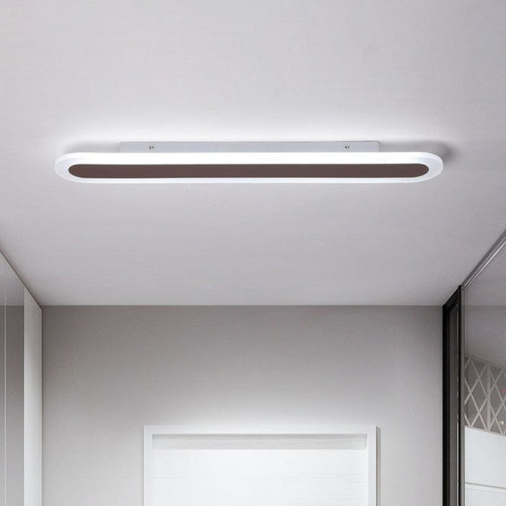 Ultraflad LED-loftslampe i hvid, slankt design, moderne akryl-look, minimalistisk for elegant atmosfære