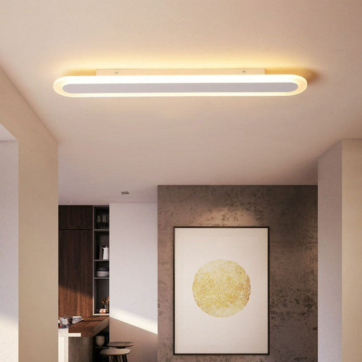 Ultraflad LED-loftslampe i hvid, slankt design, moderne akryl-look, minimalistisk for elegant atmosfære