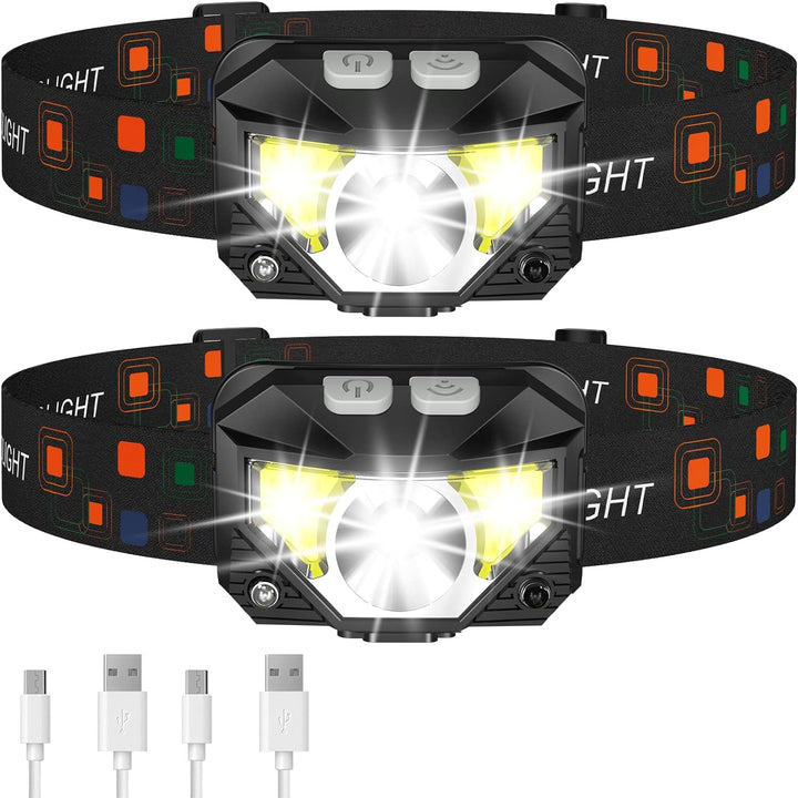 Ultralys LED pandelampe, genopladelig, vandtæt, med bevægelsessensor og 8 tilstande, ideel til camping og vandring